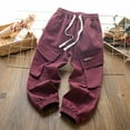 thumbnail image 2 of DGXTA Boys Cargo Pants Kids Casual Elastic Waist with Drawstring Joggers Cotton Sweatpants, 2 of 3