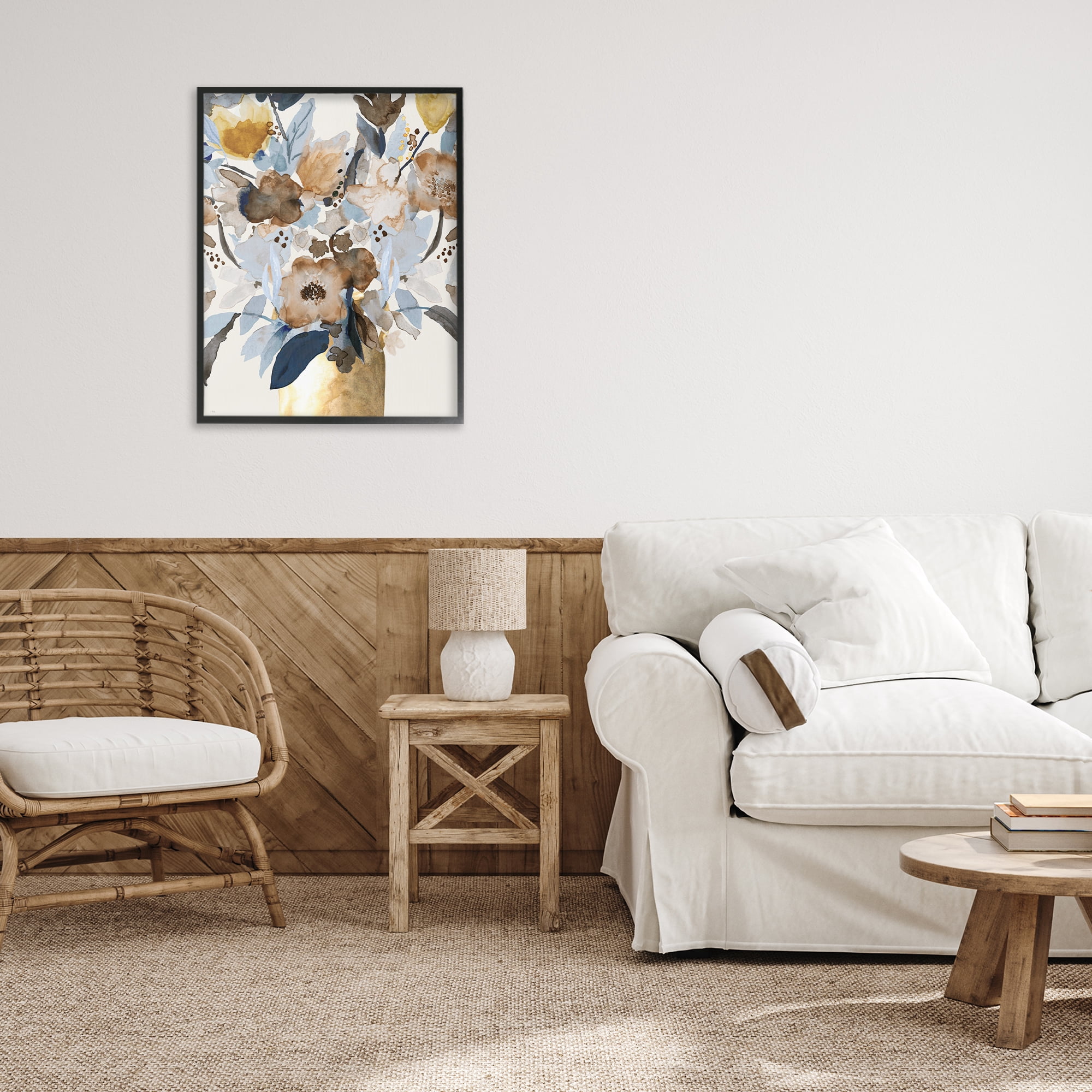 Stupell Industries Expressive Earthy Blossoms Black Framed Giclee Art, design by Val Rhodes