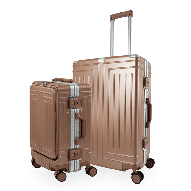 Maletas de Viaje ROLLWAY 20 y 26 Pulgadas con Ruedas Color Oro Rosado