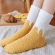 thumbnail image 3 of Whataatahia Calcetines de lana de coral color crema, cálidos y gruesos, calcetines de tubo para dormir en casa, 3 of 5