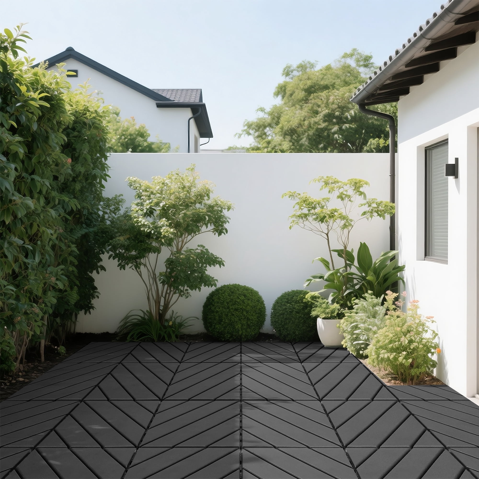 44-Pack Interlocking Deck Tiles 12" x 12" Waterproof Outdoor Patio Flooring Tiles