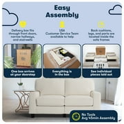 Serta Palisades 73 Track Arm Sofa, Easy Care Polyester, Loveseat or Couch for Small Spaces, Sand Beige