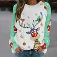 thumbnail image 1 of 2023 Chandail en Molleton de Noël pour Femmes en Solde Col Rond Imprimé Manches Longues Blouse Régulière, 1 of 5