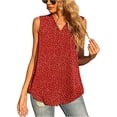thumbnail image 1 of Camisetas sin mangas estampadas para mujer, cuello en V, ajuste holgado, longitud a la cadera, túnica, camisetas informales, blusa tipo 4 XL, 1 of 6