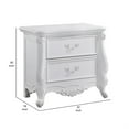 thumbnail image 5 of Maver Nightstand with 2 Drawers Scrolled Details, 32 Inch White Wood, 5 of 6