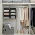 thumbnail image 3 of Foldable Hanging Closet Organizer, Storage Hanging Shelves, 6-Shelf, Polyester Fabric, Gray, 12x12x42 inches, 3 of 9