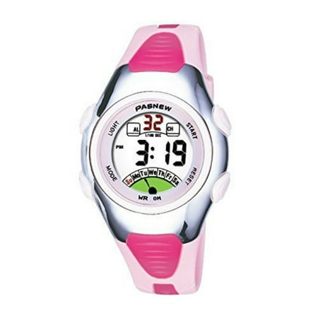Chronograph Rose Wrist Watch (PASNEW Fashion Waterproof Children Boys Girls LCD Digital Sport Watch with Alarm, Chronograph,)