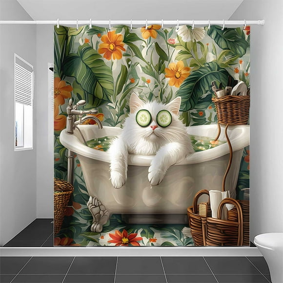 Boovnll Premium Shower Curtain, Holiday Decoration Shower Curtain Home Bathroom Dry and Wet Separation Shower Curtain Waterproof Shower Curtain, Shower Curtain Liner, Shower Curtains