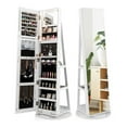 thumbnail image 4 of 360° Rotating Mirrored Jewelry Cabinet Armoire 3 Color LED Modes Lockable, 4 of 9