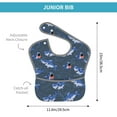 thumbnail image 4 of Zufioo Cartoon Shark Print Toddler Adjustable Waterproof Bib, 11.6x15 Inch Feeding Bib Suitable for 6-24 Month Babies, 4 of 8