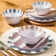 thumbnail image 2 of Juego de vajilla Gibson Home Cottage Stripes de melamina, 12 piezas, 2 of 5