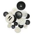 thumbnail image 3 of Unique Creativ Box of Buttons, Black & White — Assorted Sizes, 65 g (Reusable Clear Box), 3 of 4