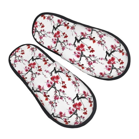 

House Slippers for Women Men - peach blossom Soft House Shoes Fuzzy Slippers Lightweight Slip-On Cozy House Slippers for Woman Indoor Outdoor