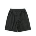 thumbnail image 3 of Quick-dry Athletic Shorts for Men Drawstring Solid Workout Gym Running Summer Sport Shorts Black,XXL, 3 of 5