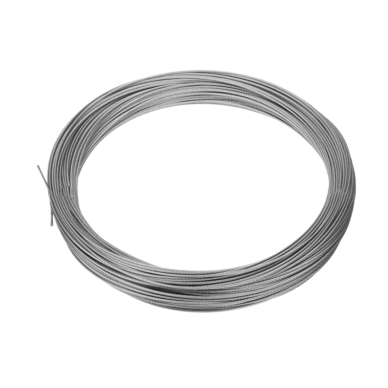 Sourcing Map 304 Stainless Steel Cable Wire Rope Kit 20FT (6M) Long 1/8" (3mm) Dia 7x7 Strand Core Aircraft Cable Marine Grade For Deck Railing System