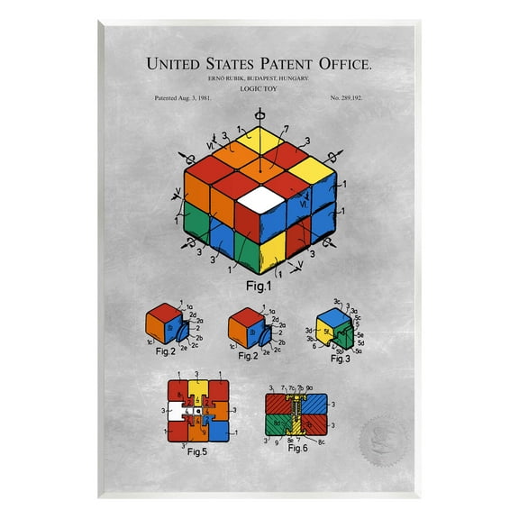 Stupell Industries Vintage Toy Patent Diagram Graphic Art Unframed Art Print Wall Art, Design by Karl Hronek