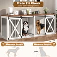 thumbnail image 5 of Nordee 94.5" Wooden Dog Crate Furniture for 2 Large Dogs, Heavy Duty Double Dog Kennel with Divider, Extra Large Breed, 35.4" Tall,White, 5 of 6