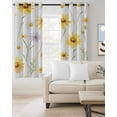 thumbnail image 2 of Yellow Daisies Kitchen Curtains Spring Summer Botanical Floral Cafe Short Curtains for Bathroom Blackout Window Curtain Grommet Small Window Treatment Tier Drapes for Bedroom Living Room 52"x45"x2, 2 of 9