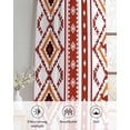 thumbnail image 6 of Red Orange Southwest Sheer Curtains 84 Inch Length 2 Panels Set for Living Room/Bedroom, Aztec Boho Ethnic Geometric Art Kitchen Curtains Grommet Semi-Sheer Curtains Window Treatments 42"x84"x2, 6 of 7