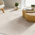 thumbnail image 5 of 6'x 9' Geometric Beige Area Rug Washable, Durable Non-Slip Indoor Carpet with Soft High-Low Pile, Fluffy Floor Rugs for Living Room, Bedroom, Home Office Décor, 5 of 19