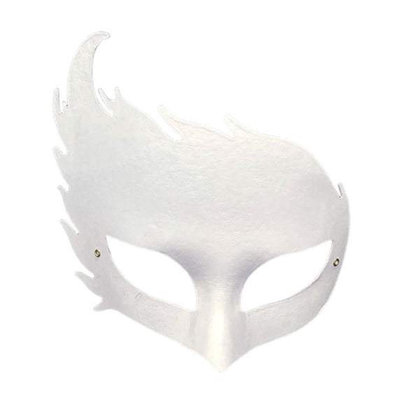 Half Face Masquerade Mask, White Masquerade Mask, Carnival Mask for Women, Halloween Craft Kits, 6X6 Inch Plain Unpainted Paper Pulp Mask for Diy Painting, Holiday Decor and
