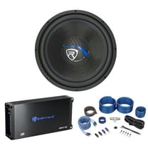 Rockville K5 W15K5S4 15" 2000w 4 Ohm Car Audio Subwoofer Mono Amplifier Amp Kit