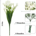 thumbnail image 2 of Sinhoon 6 Bundles Artificial Fake Flowers Plastic Plants Greenery Shrubs UV Resistant Faux Flowers for Indoor Outdoor Garden Hanging Porch Window Box Farmhouse Wedding Decor (White), 2 of 8
