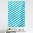 thumbnail image 1 of Checkered Tapestry, Diagonal Stripes in Aqua Color Monochrome Crossed Lines in Classical Tile Design, Fabric Wall Hanging Decor for Bedroom Living Room Dorm, 5 Sizes, Aqua White, by Ambesonne, 1 of 1