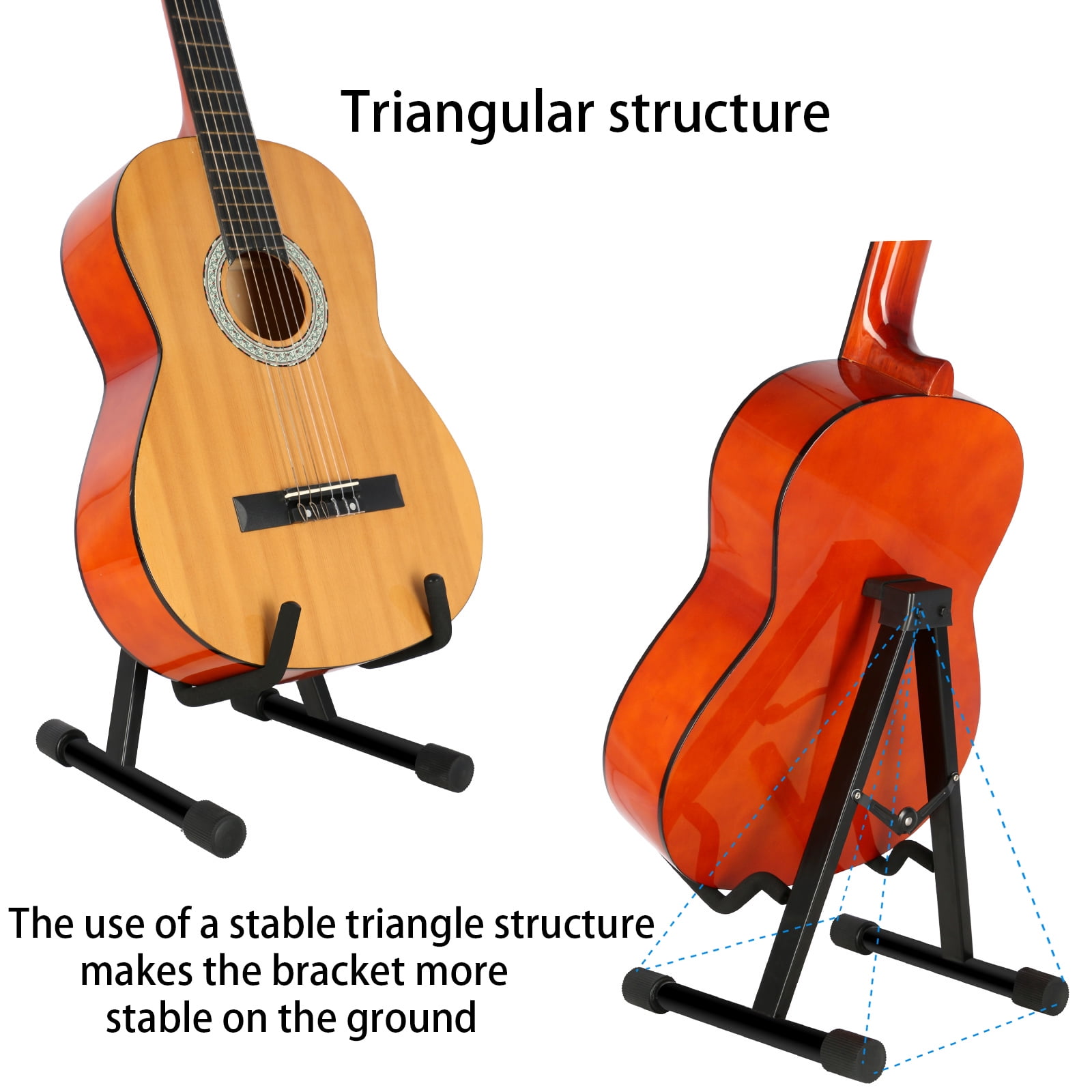 EASTROCK Guitar Stand with Foam Arms & Rubber Pad A-Frame Universal Portable Guitar Stands for Bass Acoustic Electric,Black