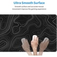 thumbnail image 5 of Topographic Map Minimalist Gaming Mouse Pad Desk Mat XL 31.5×11.8 Inch Black Lines Contour Geographic Extended Mousepad 30X80cm with Non-Slip Rubber Base Stitched Edge for Gamer Office Home Work, 5 of 6