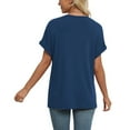 thumbnail image 4 of Ronuti Womens Summer Tops Short Rolled Sleeve Shirts 2026 Fashion V Neck Clothes, 4 of 7