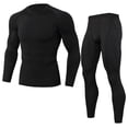 thumbnail image 1 of Jumpingount Conjuntos de ropa interior térmica de invierno para hombre, Calzoncillos largos a prueba de viento, mallas elásticas de manga larga, traje para conjuntos de ropa Negro SG Jumpingount AP013580-05, 1 of 6