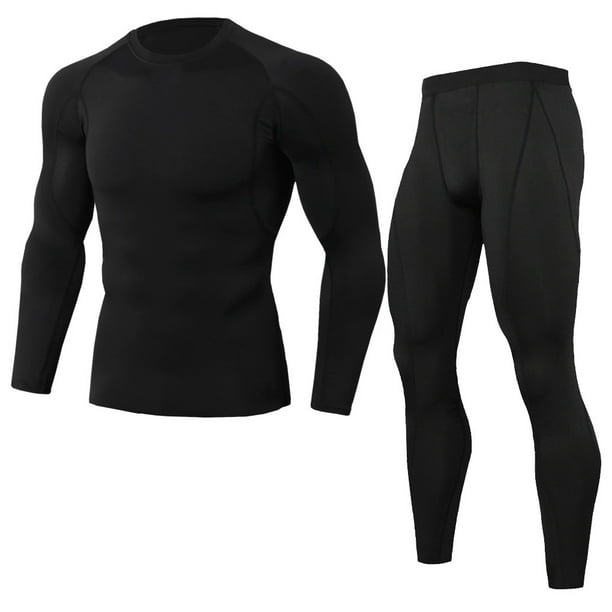 Sonducket Conjuntos de ropa interior térmica de invierno para hombre, Calzoncillos largos a prueba de viento, mallas elásticas de manga larga, traje para conjuntos de ropa Negro SG Sonducket AP013580-05