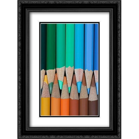 - Colored Pencils III 2x Matted 18x24 Black Ornate Framed Art Print by Mahan, Kathy