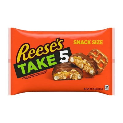 Reese's Take 5 Pretzel, Caramel, Peanut Butter, Chocolate Snack Size Candy Bars - 11.25oz