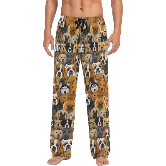 GZHJMY Dog Pajama Pants for Men, Lounge Pants Lightweight Men Pajama Bottoms with Drawstring Pockets, Christmas New Year Birthday Gifts, X-Large