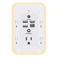 thumbnail image 1 of Extensor de enchufe HANYCONY con luz nocturna y 4 puertos de carga USB, 1 of 7