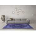 thumbnail image 3 of Ahgly Company Machine Washable Indoor Round Medallion Blue Traditional Area Rugs, 6' Round, 3 of 4