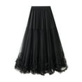 thumbnail image 2 of Gupgi Women Tulle Long Skirts Solid Color High Waist Ruffle Fluffy Tutu Skirts, 2 of 8