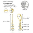 thumbnail image 5 of Lancharmed Women's Earrings White Zirconium Dangle 14K Gold Plated Earring Gifts for Women, 5 of 7