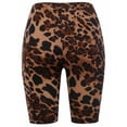 thumbnail image 3 of A2Y Women's Brushed Microfiber Leopard Print Biker Bermuda Shorts Brown S, 3 of 3
