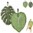 thumbnail image 1 of Toallas de mano colgantes, pack de 2 Monstera en forma de hoja de Monstera, Absorvente de pelusa y lazo, con lazo para cocina, baño y viajes, 1 of 8