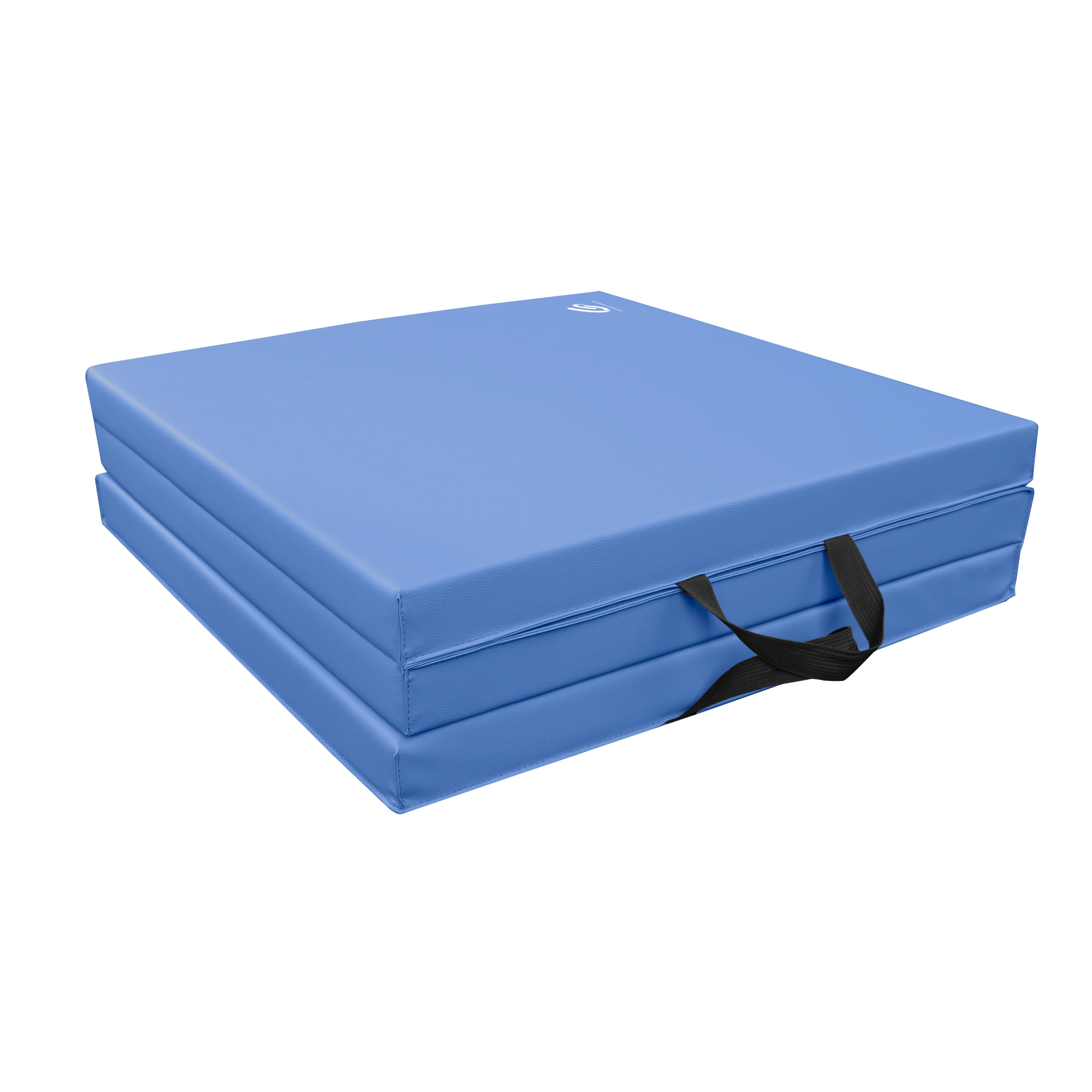 Coinus Sports Tri-Fold Gymnastics Exercise Mat with Handles, 6' x 2' x 2", Blue