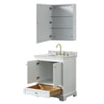 thumbnail image 3 of Wyndham Collection Deborah 30" Wood & Metal Single Bathroom Vanity in White/Gold, 3 of 5