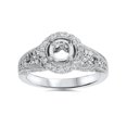 thumbnail image 1 of 3/8ct Vintage Diamond Halo Engagement Ring Setting 14K White Gold, 1 of 4
