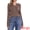 Brown, variant on Women's Knitted Long Sleeves Button Up V Neck Trendy Blouse XS Green