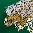 thumbnail image 6 of Christmas Snowflake Place Mats Gold Metallic Festive Vinyl Table Mat Washable for Holiday Dinner Table Top Doilies Decorations Hollow Out Non-Slip for Decor Wedding, 6 of 7
