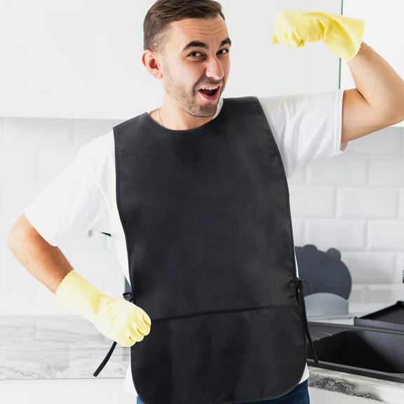 AURARMLET Pair of Breathable Black Aprons with Adjustable Straps for Cooking, Kitchen, Hair Styling, and Craft Use