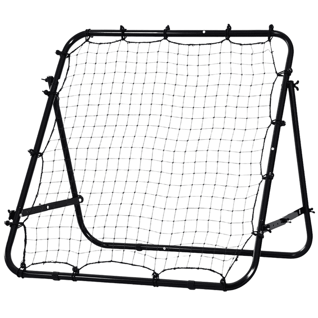 Soozier Rebounder Net Soccer Kickback Target Goal Kids Adults Football Training Aid Multi-Sports Practice Adjustable Black