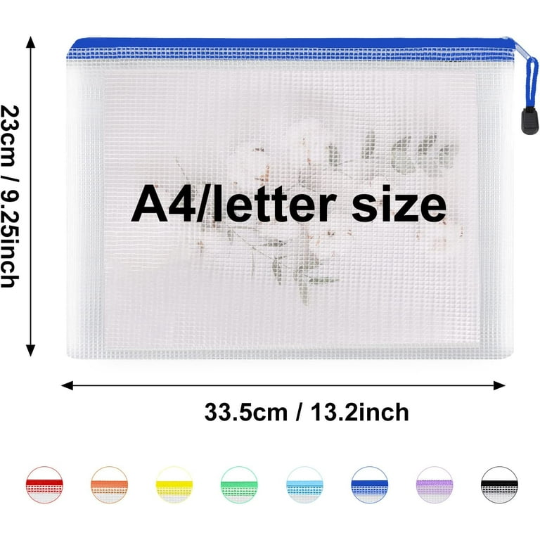 EOOUT 36pcs Mesh Zipper Pouch Puzzle Bags Zipper Bags for Organizing,  Plastic Zipper Pouch in 11 Colors Letter Size A4 Size Puzzle Storage and  Office